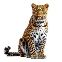 ai gerado leopardo isolado em transparente fundo png