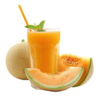 ai généré verre de melon jus isolé sur transparent Contexte png