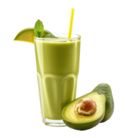 ai generado Fresco aguacate jugo aislado en transparente antecedentes png