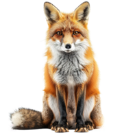 ai generiert rot Fuchs Sitzung isoliert auf transparent Hintergrund png