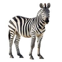 ai generato zebra isolato su trasparente sfondo png