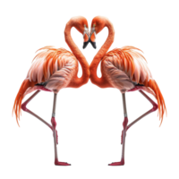 AI generated Pair of flamingos isolated on transparent background png