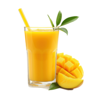 AI generated Fresh mango juice isolated on transparent background png