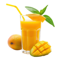 ai generado Fresco mango jugo aislado en transparente antecedentes png