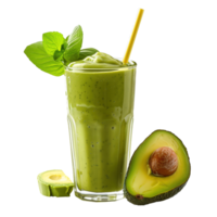 ai generado Fresco aguacate jugo aislado en transparente antecedentes png