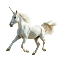 AI generated White unicorn isolated on transparent background png