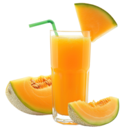 AI generated Glass of melon juice isolated on transparent background png