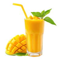AI generated Fresh mango juice isolated on transparent background png