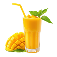 ai generado Fresco mango jugo aislado en transparente antecedentes png