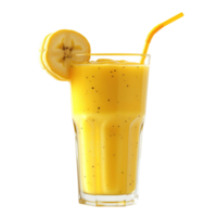 ai gerado banana batido dentro vidro isolado em transparente fundo png