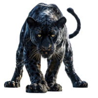 ai generiert groß schwarz Panther isoliert auf transparent Hintergrund png