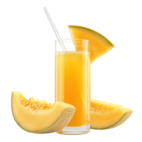 AI generated Glass of melon juice isolated on transparent background png