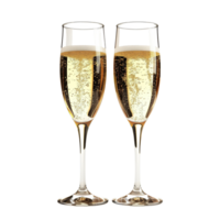 AI generated Two glasses of champagne isolated on transparent background png