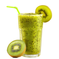 ai genererad kiwi smoothie i glas isolerat på transparent bakgrund png