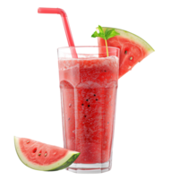 AI generated Watermelon juice in a glass isolated on transparent background png