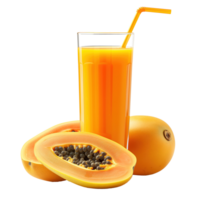 AI generated Papaya juice isolated on transparent background png