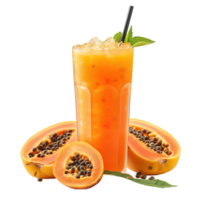 AI generated Papaya juice isolated on transparent background png