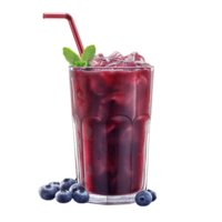 AI generated Blueberry smoothie isolated on transparent background png