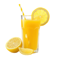 ai generado vaso de Fresco limón jugo aislado en transparente antecedentes png