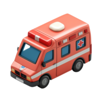 ai generiert Krankenwagen Auto 3d Symbol isoliert auf transparent Hintergrund png