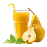 AI generated Glass of fresh pear juice isolated on transparent background png