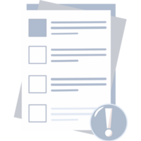 Check Sheet document with exclamation mark png