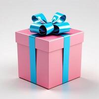 AI generated Gift box present 3D rendered on isolated background photo