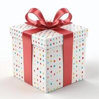 AI generated Gift box present 3D rendered on isolated background photo