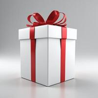 AI generated Gift box present 3D rendered on isolated background photo