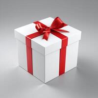 AI generated Gift box present 3D rendered on isolated background photo