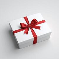 AI generated Gift box present 3D rendered on isolated background photo