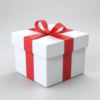 AI generated Gift box present 3D rendered on isolated background photo