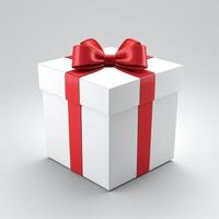 AI generated Gift box present 3D rendered on isolated background photo