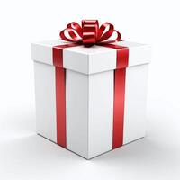 AI generated Gift box present 3D rendered on isolated background photo