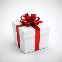 AI generated Gift box present 3D rendered on isolated background photo