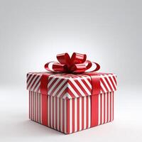 AI generated Gift box present 3D rendered on isolated background photo