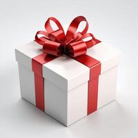 AI generated Gift box present 3D rendered on isolated background photo