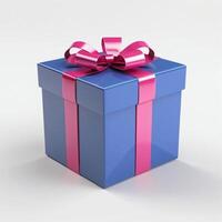 AI generated Gift box present 3D rendered on isolated background photo