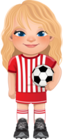 Soccer player girl international uniform png