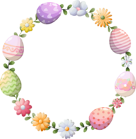 Ostern Kranz mit Blumen und Eier zum Gruß Karte png