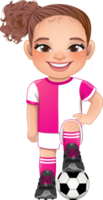 Soccer player girl international uniform png