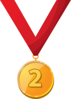 golden vergeben Medaille mit ein Nummer Illustration von geometrisch png