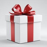 AI generated Gift box present 3D rendered on isolated background photo