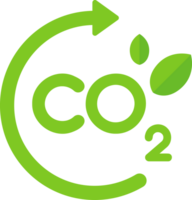 co2 emissie vermindering groen blad logo icoon png