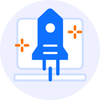 rocket startup modern icon illustration png