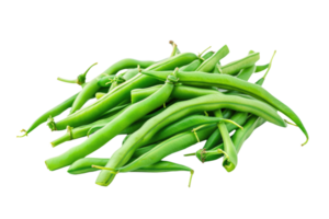 AI generated a pile of green beans isolated on transparent background png