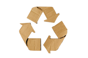 AI generated Cardboard recycling symbol isolated on transparent background png