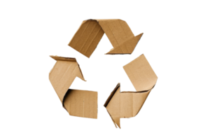 ai gegenereerd karton recycling symbool geïsoleerd Aan transparant achtergrond png