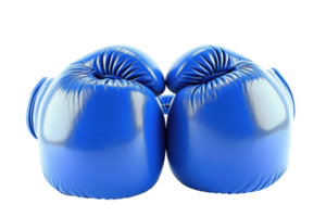 AI generated Blue boxing gloves isolated on transparent background png