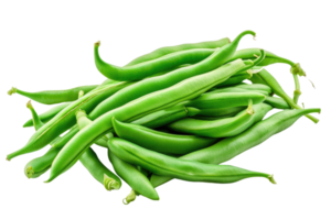 AI generated a pile of green beans isolated on transparent background png